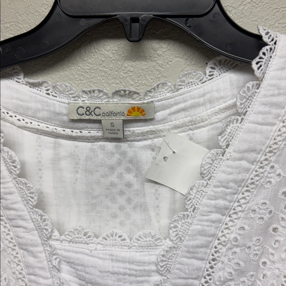 C&C California White Midi Dress Size Small - Picture 2 of 3
